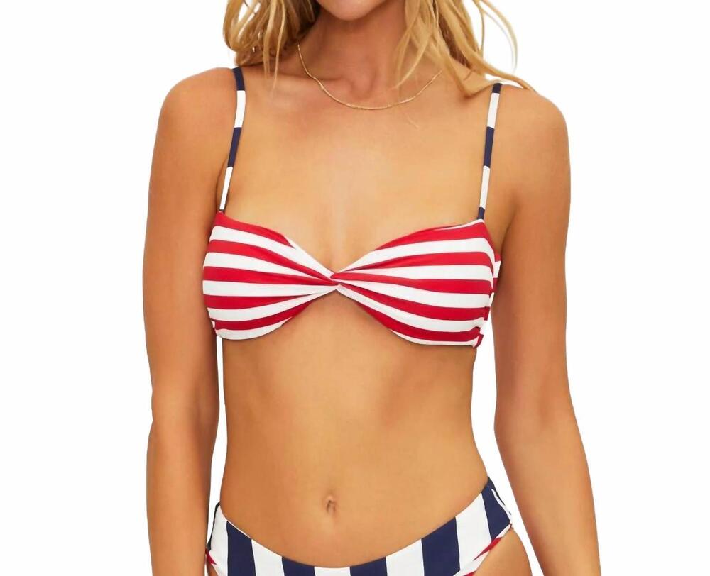 NEW BEACH RIOT juno top in star spangled stripes